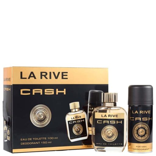 Kit Cash Man La Rive, contém 1 perfume edt 100 ml + 1 desodorante de 150 m, contratipo do One Million