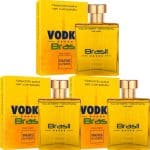 Kit Vodka Brasil Amarelo Parys Elysees 3 unidades Perfume Masculino 100ml