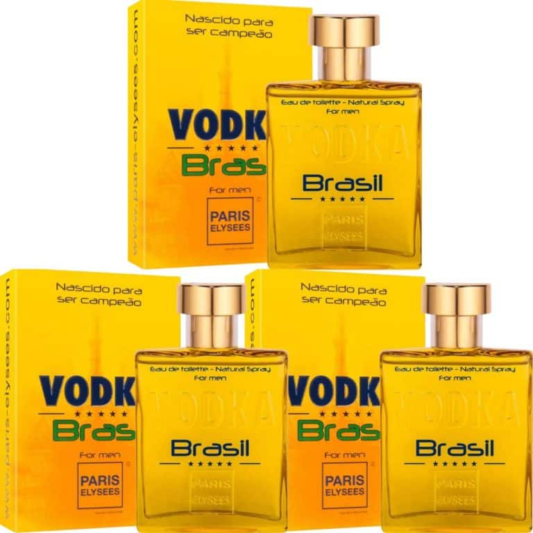 Kit Vodka Brasil Amarelo Parys Elysees 3 unidades Perfume Masculino 100ml