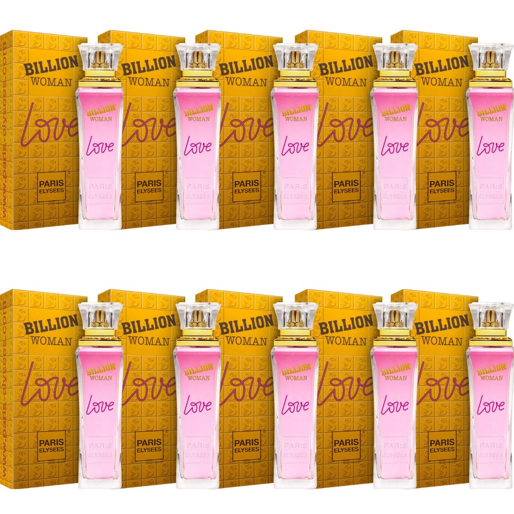 Kit Billion Woman Love Paris Elysees Perfume Feminino 100ml 10 unidades